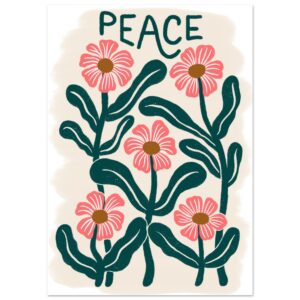 Peace with flowers on premium semi-gloss paper