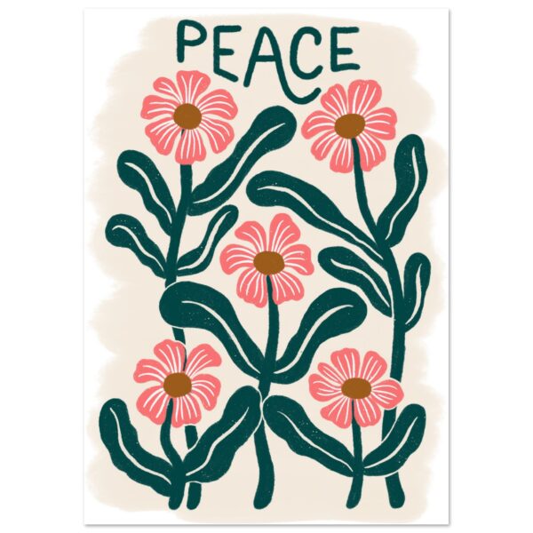 Peace with flowers on premium semi-gloss paper