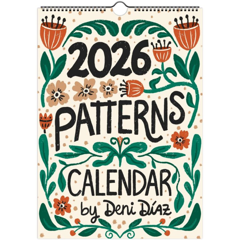 Pattern Collection A4 Wall Calendar — 12 Unique Monthly Designs by Deni Diaz | Wire-Bound & Ready to Hang