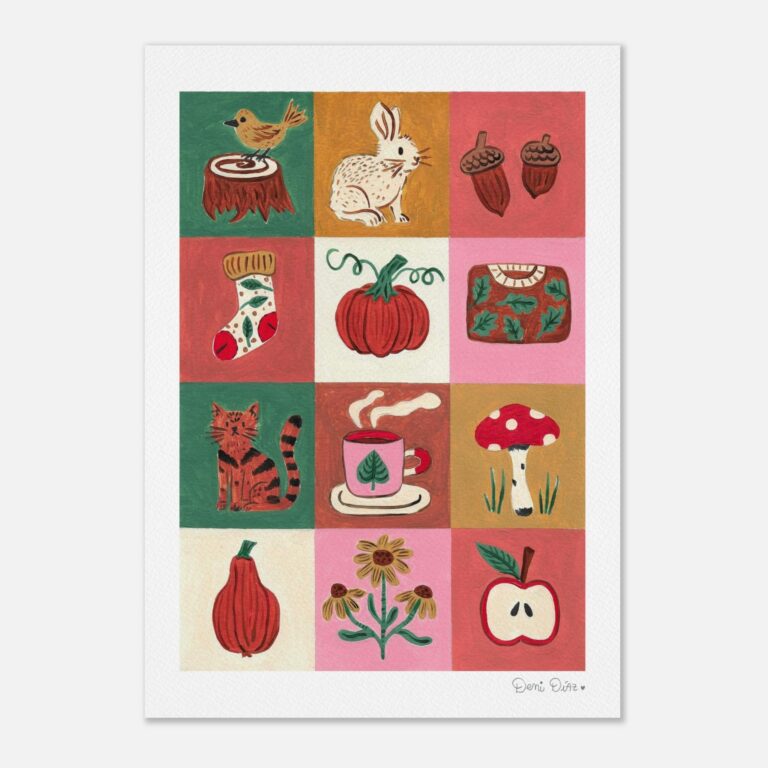 Checkered autumn elements