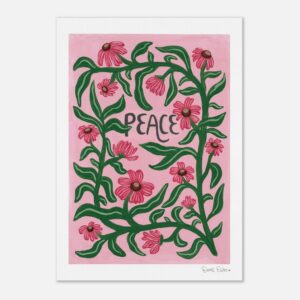 Flowing floral Peace letters