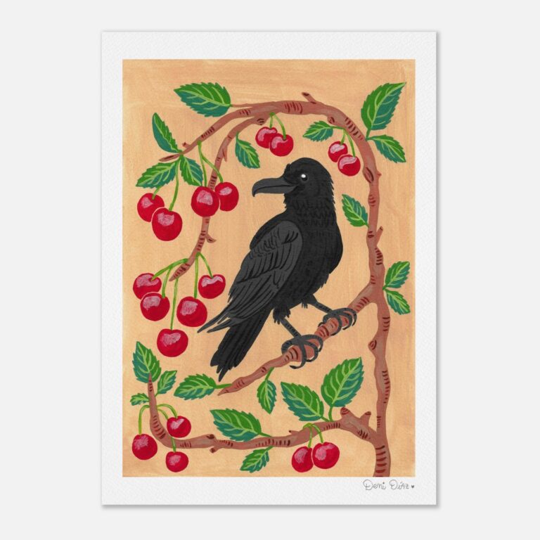 Crow and cherries