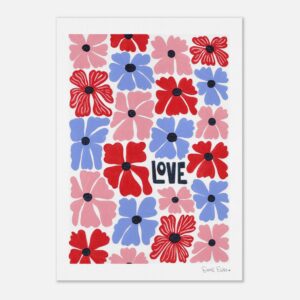 LOVE lettering and Flowers