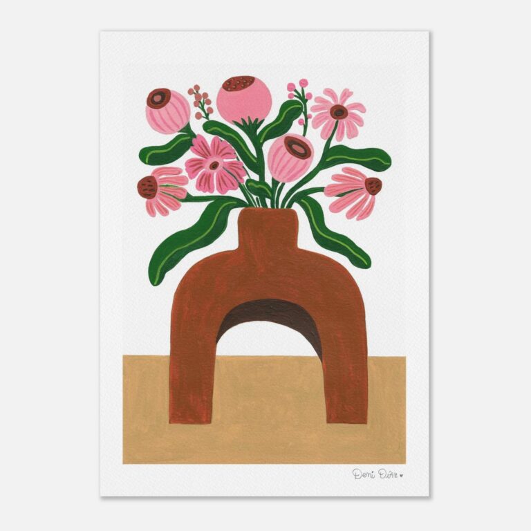 Brown arch floral vase